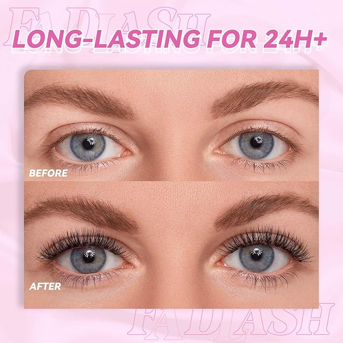 FADLASH Magnetic Eyelashes with Applicator Reusable Magnetic Lashes Natural Look 4 Pairs with Clamp No Glue Needed False Eyelashes Kit Easy to Wear (KS01+B1+MC+K8)