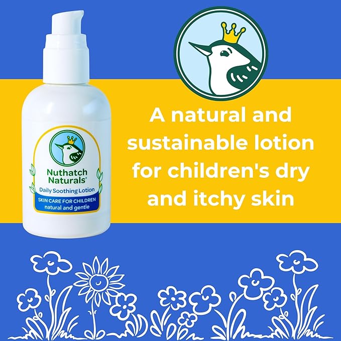 Nuthatch Naturals Kids Lotion - Daily Use Gentle Moisturizer - Plant Based, Moisturizing & Non-Toxic Soothing Lotion for Kids - Dermatologist Tested - Gentle, Mild, Hypoallergenic, Fragrance Free