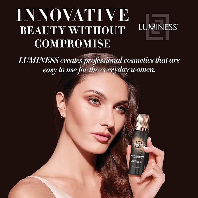 LUMINESS Professional-Grade L500 Buffing Makeup Brush - Angled Natural-Looking Finish
