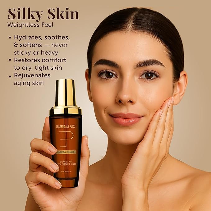 Dubai Premium Moroccan Argan Hair Oil & Body Elixir - Lightweight Treatment for Dry Damaged Hair, Split Ends - Controls Frizz, Boosts Shine, Hydrates Skin - 100 mL (3.38 Fl Oz) - (Bottle Only)