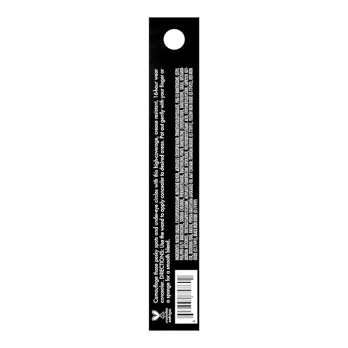 e.l.f. 16HR Camo Concealer, Full Coverage, Highly Pigmented Concealer With A Matte Finish, Crease-proof, Vegan & Cruelty-Free, Medium Peach, 0.203 Fl Oz