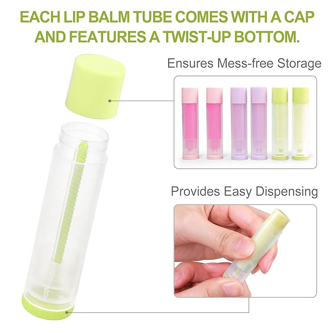 LotFancy Lip Balm Tubes Empty, 60PCS