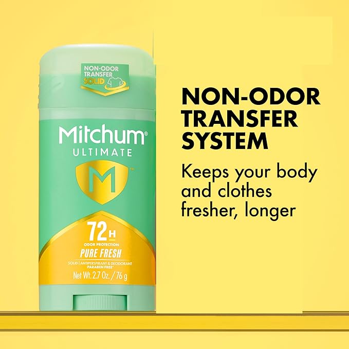 Mitchum Ultimate 72H Odor Protection Women’s Antiperspirant & Deodorant, Invisible Solid, Pure Fresh, 2 pack
