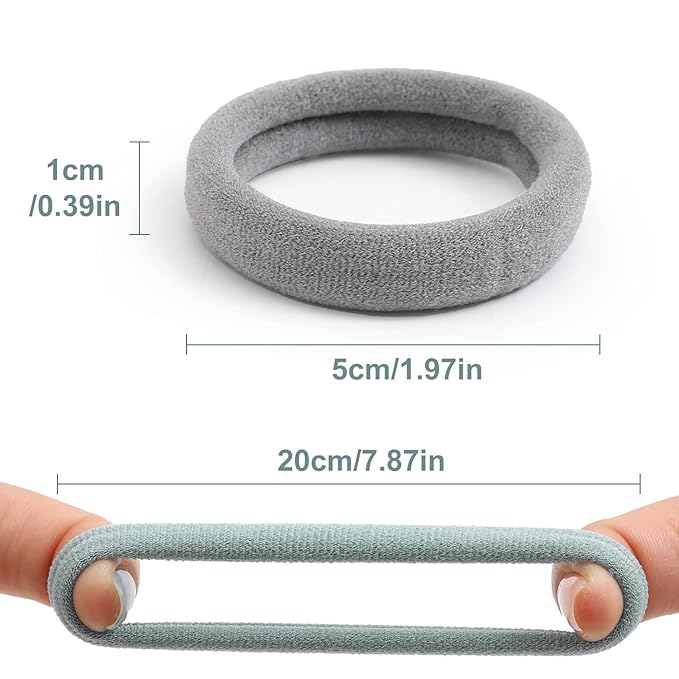 Bessrung 100 PCS Seamless Nylon Hair Ties, No Damage Elastics Hair Ties for Women Girls, Soft Stretchy Ponytail Holders for Thin Thick Hair, Snag-Free Hair Bands Valentine's Day Gift(Lake-Blue)