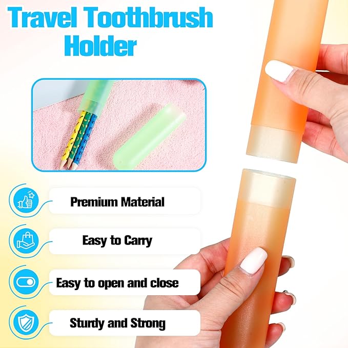30 Pieces Travel Toothbrush Case Holder Bulk, Travel Toothbrush Holder Case, Breathable Tooth Brush Containers, Dust-Proof Plastic Holders for Travel Trip, Business, Home(7 Colors)