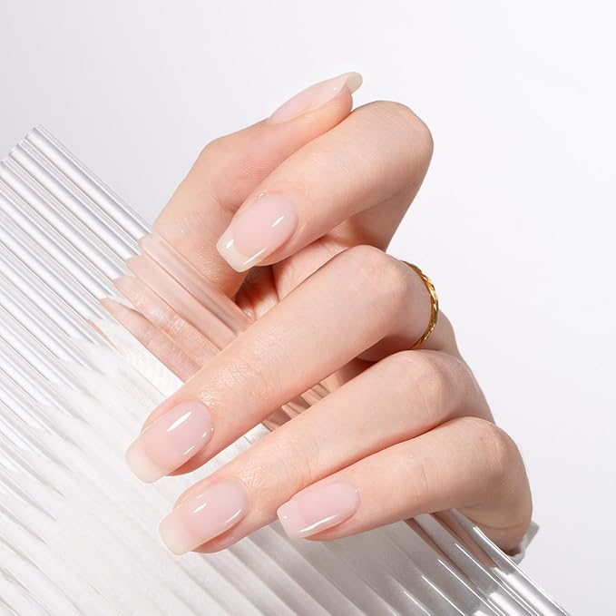 MAYCHAO 15ML Jelly Nude Gel Nail Polish 1Pc Transparent Cream Apricot Gel Polish Soak Off UV LED Translucent Nail Varnish Neutral Color for Nail Art Starter Manicure Salon DIY at Home, 0.5 OZ