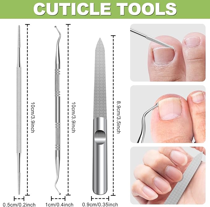 Toenail Clippers for Thick Toenails, Toe Nail Clippers Set for Men, Wide Jaw Opening Nail Clippers, Heavy Duty Ingrown Toenail Clippers Nail Cutters, Ultra Sharp Slanted Nail clippers with Long Handle