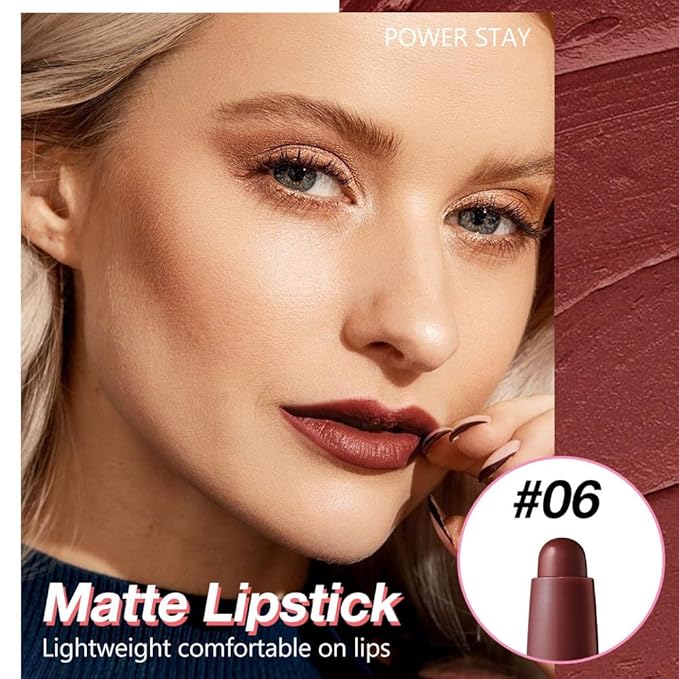 IATMOMOD Chocolate Matte Lipstick Crayon, Long Lasting Waterproof Velvet Lip Liner Pencil, High Pigment Non-Drying 24H Cruelty-free Lip Makeup