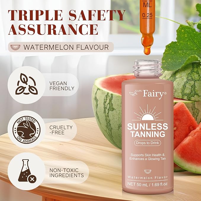 Tanning Drops to Drink - Tanning Drops - Sunless Tanning Drops To Drink - Bronze Tanning for Face and Body - Promotes Healthy Skin, Suitable for All Skin Types 1.69Floz