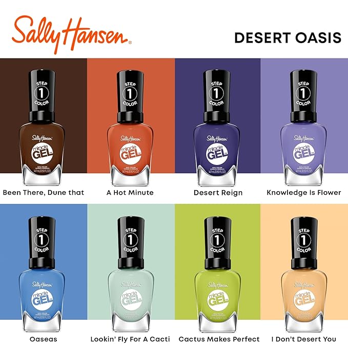 Sally Hansen Miracle Gel Salon Quality Nail Polish | Gel-Like Formula, Two-Step System, No UV Light Needed, Long Lasting | Opaque, Glossy | 607 Knowledge is Flower | Lavender Nail Color