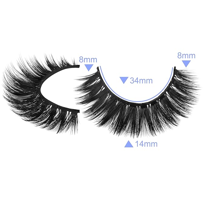 ALICROWN Short Eyelashes Natural Look False Lashes Mixed Lightweight Fuzzy Handmade Soft Volume 14 Pairs Faux Mink Pack
