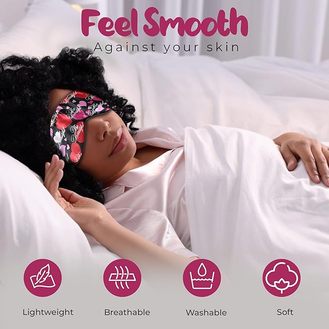 Luxury Sleep Mask – Soft, Lightweight & Ultra Comfort-Perfect for Light Blocking Wake up Radiant-Black