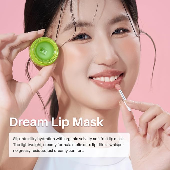 SPODARE Sleeping Lip Mask Green Apple - Repair for Dry Cracked Lips, Infused with Vitamin C and Shea Butter, Lip Mask Nourish and Revitalize Overnight, Wake to Softer, Smoother, Glow Lip - 0.42 Fl Oz