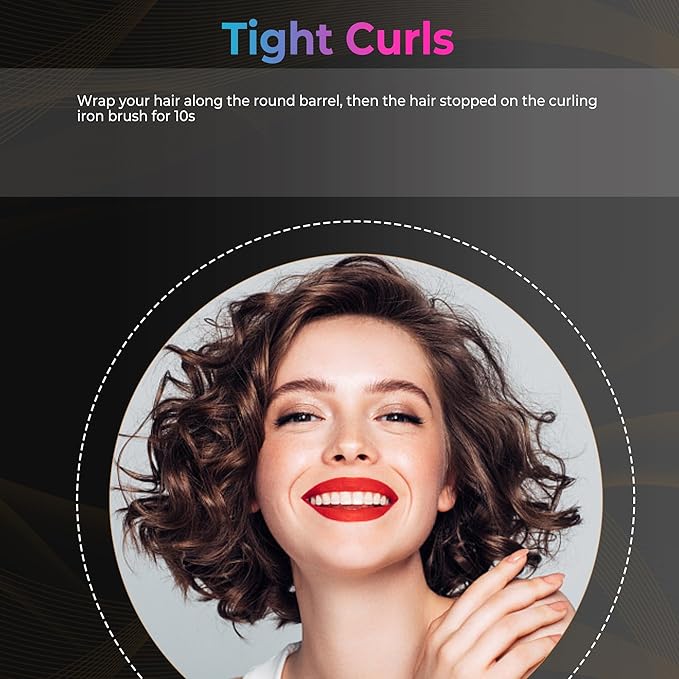 Thermal Brush-Blowout brushs,10 Temperatures LCD Display Upgrade to 400°F 1.5 in Heated Round-Brush Curling Iron Heated Ceramic Tourmaline Ionic Comb 110-240V Volum for Any Hair Type