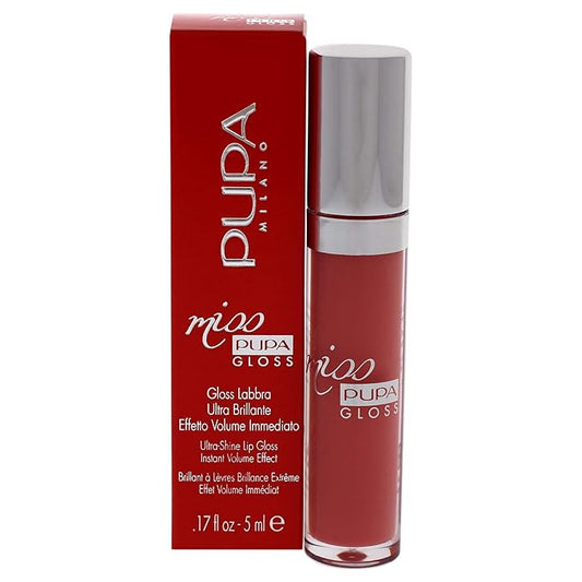 Pupa Milano Miss Milano Lip Gloss - Shiny, Smooth, Plump - Soft, Innovative Gel Texture - Glides Smoothly On Lips - For A Moisturizing And Volume Enhancing Effect - 302 Ingenious Pink - 0.17 OZ