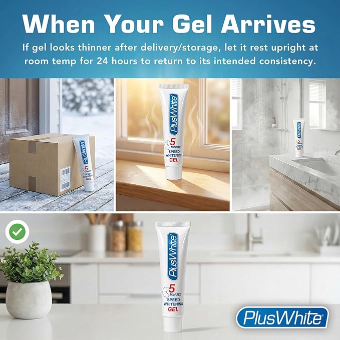 Plus White Speed Whitening Gel - Works in 5 Minutes - Professional Teeth Whitening w/Dentist Approved Ingredient (2 oz, Pack of 2)
