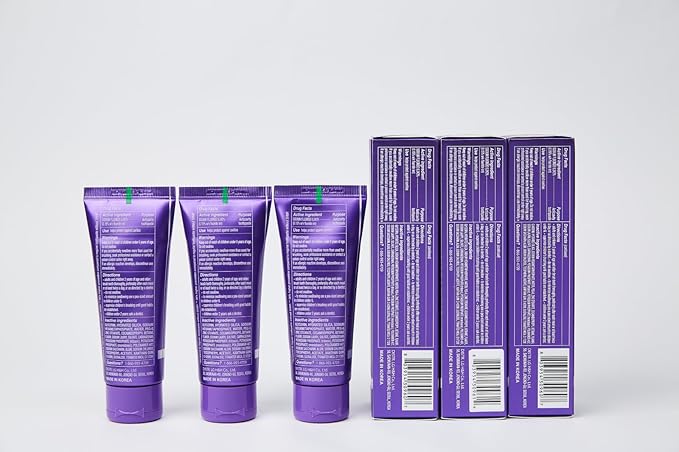 HIMALAYA PINKSALT Purple Toothpaste - Deep Stain Remover with Fluoride, Plaque Remover, Appropriate for Sensitive Teeth, Peroxide Free - Vanilla Mint, 3.5 oz (Pack of 3)
