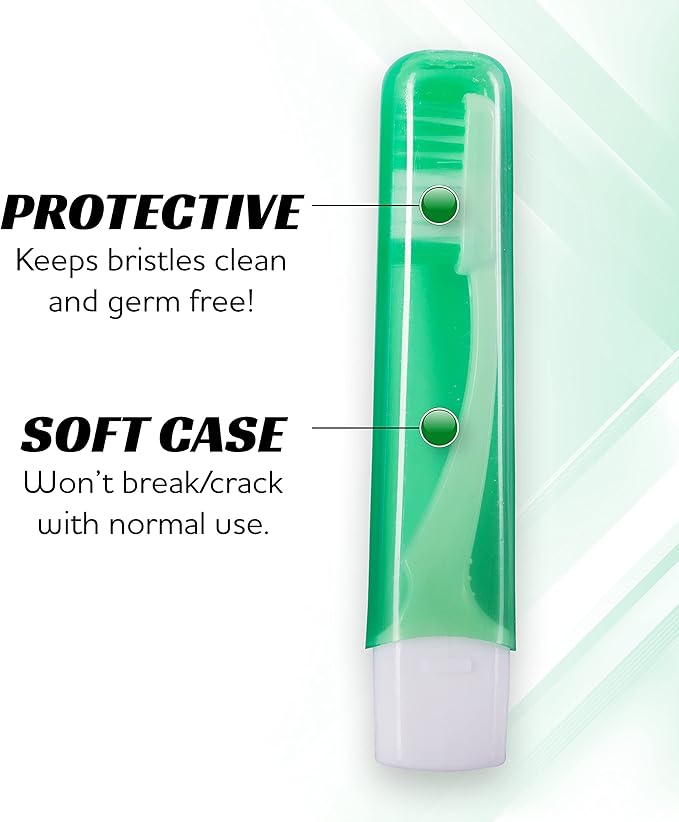Firm Mini Toothbrush with Cover, Camping & Travel Size, Adult Kit (25 Pack Medium)