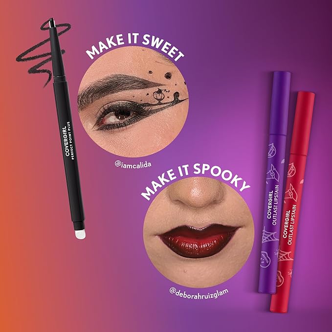 CoverGirl Outlast, Sweet & Corny, Lipstain Halloween Limited Edition, Transfer-Proof, Non-Drying, Lightweight, Buildable, 0.05oz