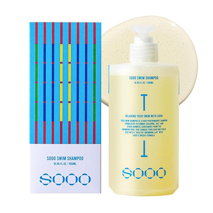 SOOO Swim Shampoo, Chlorine Removal After Swim Shampoo for Swimmers, Removes Salt & Residue, Refreshing dry itchy Scalp & Pool Odor, Citrus Scent, Silicone & Paraben-Free 16.9 fl. oz.