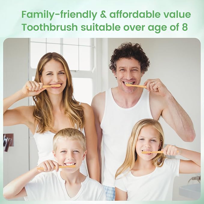 Bamboo Toothbrushes Soft Bristles 10 Pack, Biodegradable BPA Free Soft Bristles Toothbrushes for Adult, Eco-Friendly, Natural Wooden Organic Toothbrush