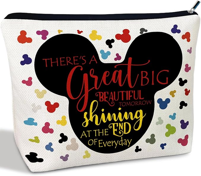 CLHHM Cartoon Mouse Makeup Bag, Fairytale Fans Mouse Family Cosmetic Bag Gift for Women, Teens, Animal Lovers, Sister, Birthday, Graduation, Mother’s Day Gift Idea, Christmas Gifts