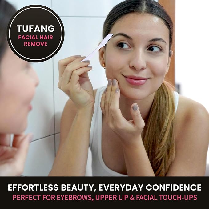 3pcs Tufang Eyebrow & Facial Razor For Women, Women Disposable shaving Razor, Peach fuzz remover and Dermaplaning razor for women.