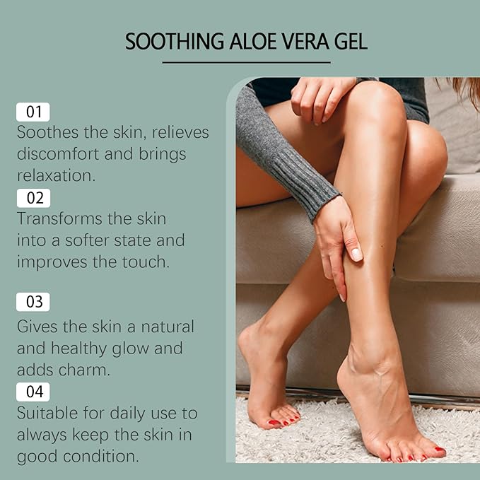 Soothing Aloe Vera Gel，Aloe Vera Gel Body Moisturizer Cream，Deeply Hydrates and Moisturizes Dry Skin and Soothes Sunburns，Suitable for All Skin Types，3.53 Oz