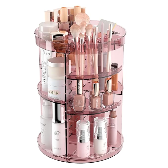 360 rotating makeup organizer with