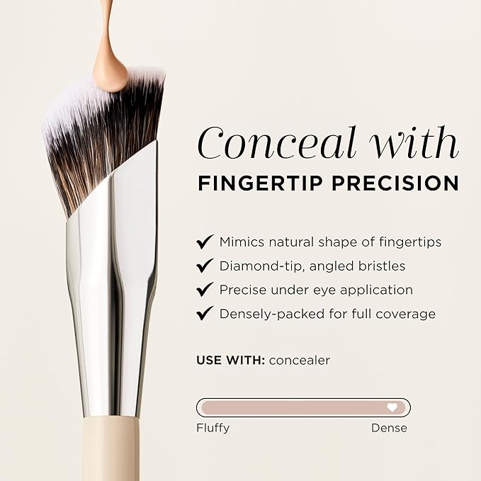 HALEYS Concealer Brush – Cruelty-Free Makeup Brush for Under Eye Concealer & Color Corrector, Flat Precision Brush for Cream, Liquid & Powder Makeup, Smooth Streak-Free Blending