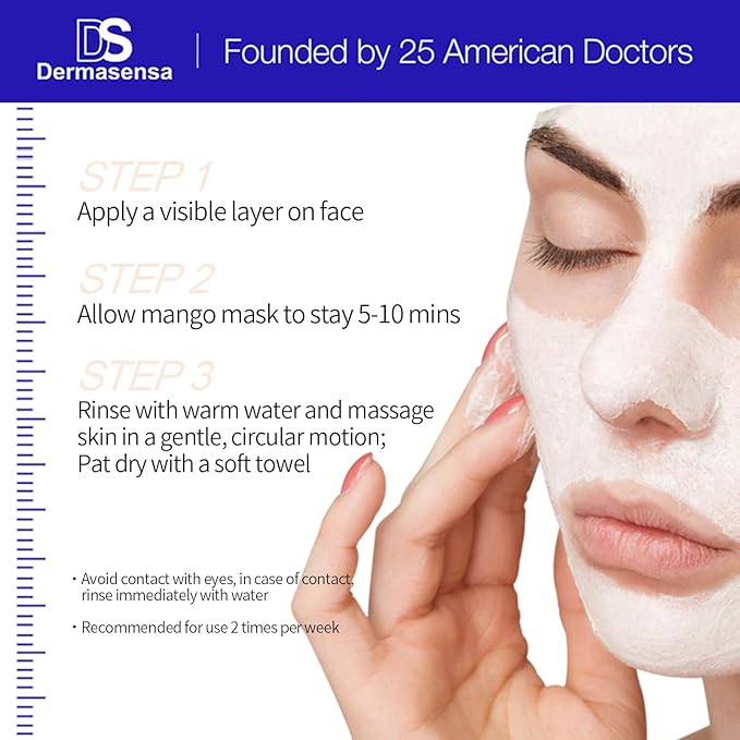 DS Dermasensa Moisturizing Peptide Mask, Brightening Rinse Off Mask with Vitamin A, C and E, Anti Aging Face Mask for Brighter Younger Bouncy Skin with Radiance
