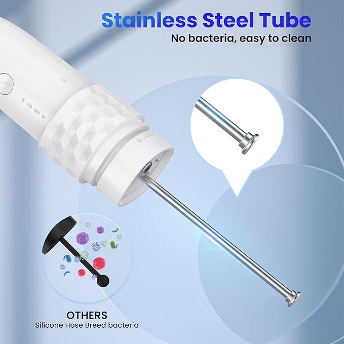 UNINGOPI Portable Electric Toothbrush with Water flosser, 2 in 1 Teeth Cleaning Kit, Electricc, Toothbrush and Water flosser Combo, Travel Toothbrush with Water Bottle(White)