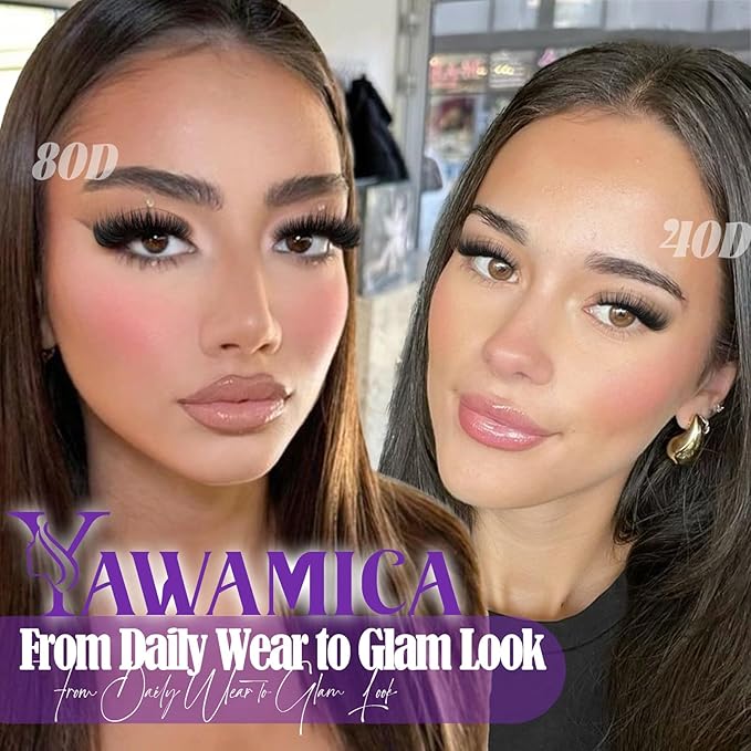 Yawamica 40D+80D Volume Lash Clusters Wispy Eyelash Clusters 280PCS Individual Lashes D Curl 10–18mm DIY Cluster Eyelash Extensions for Lash Extension at Home