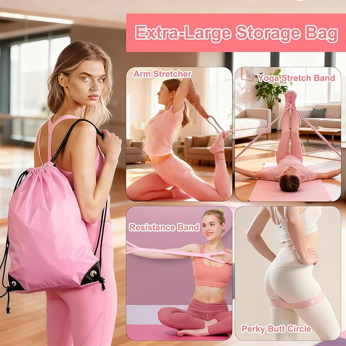 Pilates Equipment Set for Women, Pilates Ring and Ball Set, at Home Pilates Workout Equipment with 15" Magic Circle Ring and Resistance Bands, A Must-Have for Beginners and Seasoned Yogis