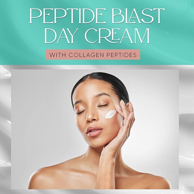 St. Croix Products: Peptide Blast DAY CREAM Packed with Collagen Peptides, and Vitamins C & E – For Face & Neck - 1oz.