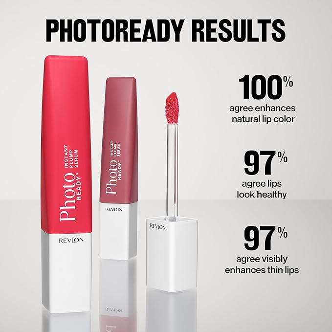 REVLON PhotoReady Instant Plump Serum, Plumping Gloss, Hydrating, Non-Sticky & High Shine Finish, 005 Heatonist, 0.25 fl oz
