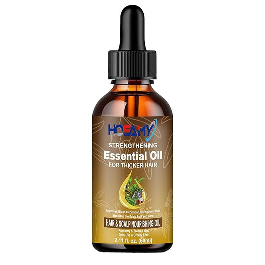 Hair Growth Oil Serum - Lightweight Hair Oil with Biotin,Castor & Rosemary for Thinning Hair - Visibly Thickening Treatment to Reduce Shedding,Hair Frizzy & Nourish Scalp - For Women & Men,60ml