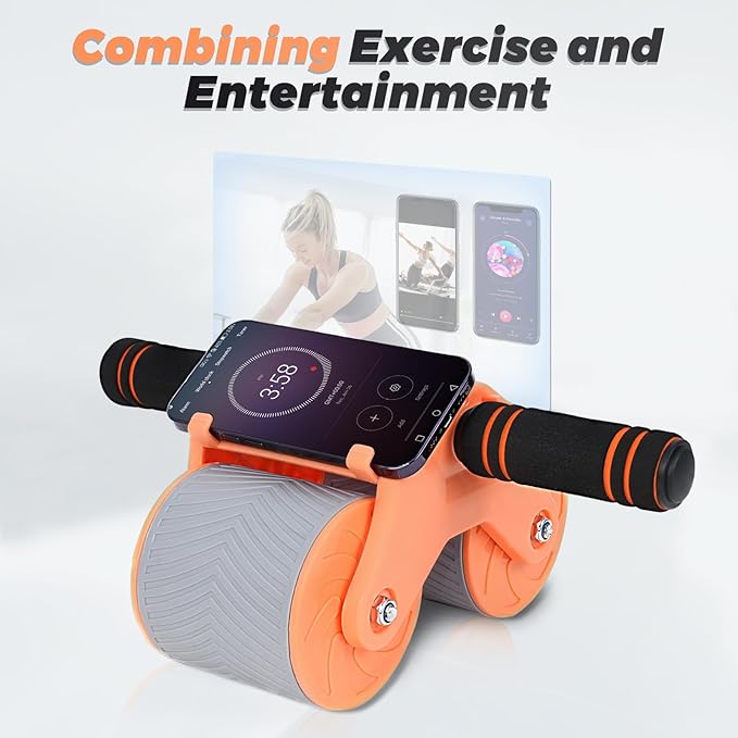 Automatic Rebound Abdominal Wheel Workout,2 Wheels