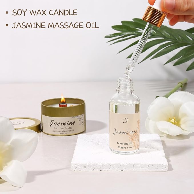 EXTALOW Spa Gifts for Women Valentines Day Gifts Jasmine Bath Gift Baskets Relaxing Self Care Gift for Mom Girlfriend Sister Wife Auntie Home Bath Care Package Thank You Birthday Gift Friendship