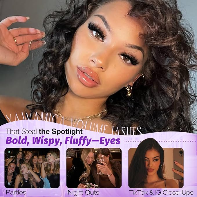 300D Fluffy Wispy Lash Clusters D Curl Thick Volume Individual Lashes with Subtle Spikes 12–20mm Cluster Eyelash Extensions DIY Eyelash Clusters for Soft Glam & DIY Lash Look by Yawamica