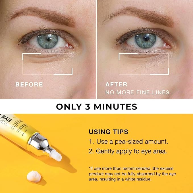 DERPHEA Instant Under-Eye-bag Tightening Cream: Temporary Eye Bags Tightener and Remover for Men & Women 50+ - Rapid Eye Puffiness Reducer, Wrinkle Smoothing & Lifting, Firming Treatment Cream, 0.5 oz