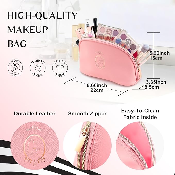 Color Nymph Makeup Kit For Teens Girls, All In One Girls Makeup Sets with Cosmetic Pink Makeup Bag Includes 18 Color Eyeshadow Palette Blush Lipstick Lip Pencil Eye Pencil Brush Mascara