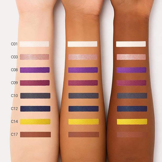 Erinde Waterproof Cream Eyeshadow Stick, Midnight Blue Shimmer Eye Shadow Sticks, Cream to Powder Eyeshadow Crayon, Buildable & Blendable Long-Lasting Eye Shadow Stick, Vegan & Cruelty-Free, C12