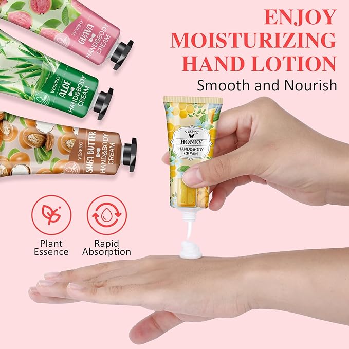 VESPRO 140 Pack Hand Cream Gifts Set, Valentines Day Gifts, Hand Lotion Travel Size for Dry Cracked Hands, Mini Hand Cream for Teacher Appreciation Gifts, Gifts for Mom and Birthday Gifts