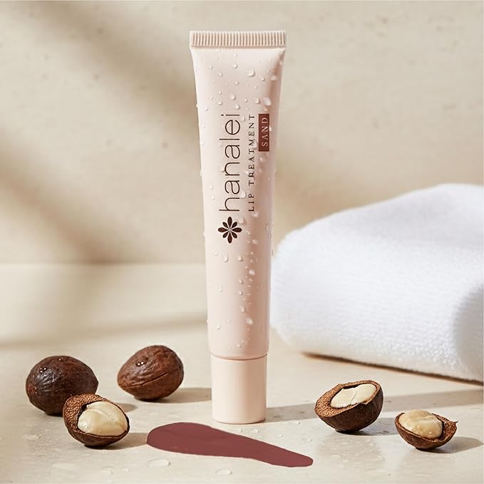 Hanalei Lip Treatment for Dry, Chapped Lips – Intensive Overnight Moisturizer with Kukui Oil, Shea Butter & Grapeseed Oil – Hydrating Balm for Healing Cracks – Natural Nude Tint, 15g – Cruelty-Free