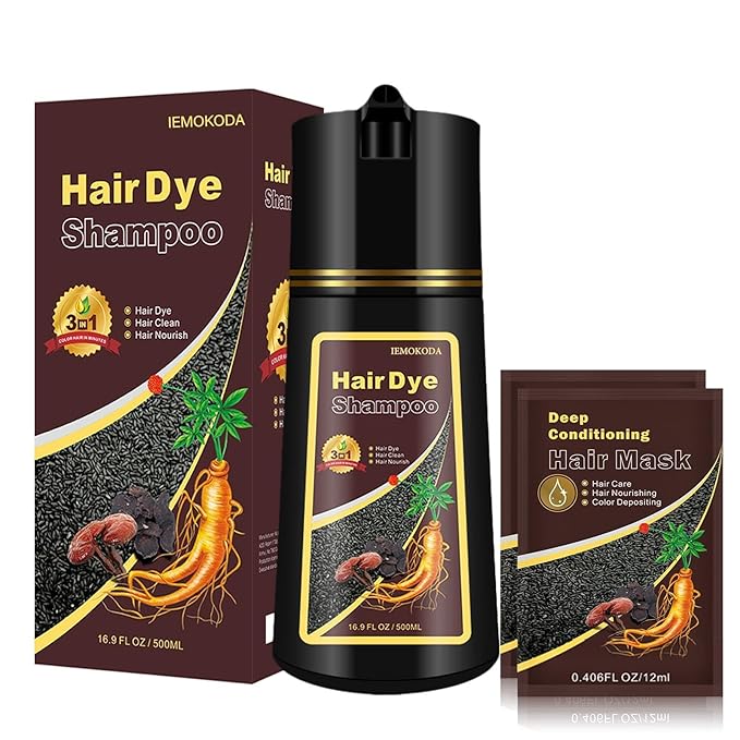 Brown Hair Dye Shampoo 3 in 1, Semi-Permanent Brown Hair Dye, Works in Minutes, Instant Hair Color Shampoo for Women Men, Champu Para Pintar el Cabello, Champu Para Canas, Easy to Use 16.90 Fl Oz
