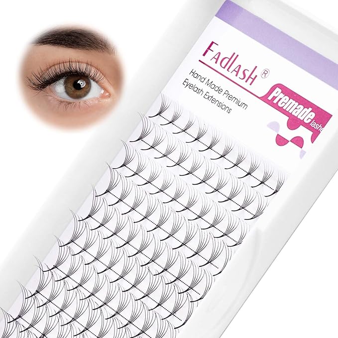 FADLASH Premade Lash Fans C Curl Premade Fans Eyelash Extensions 5D 0.07 Volume Lash Fans Premade Handmade Premade Lash Extensions Fans (5D-0.07C-9mm)