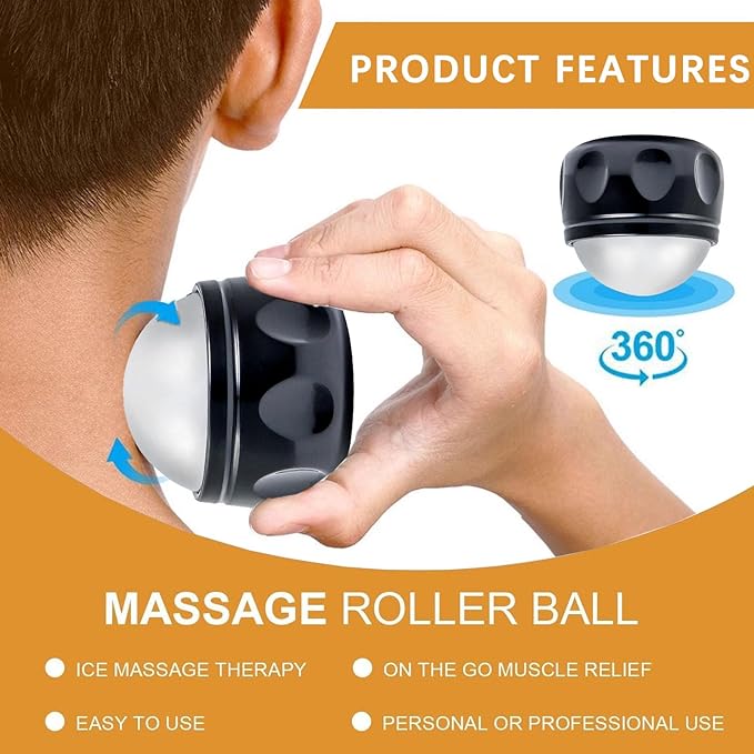 Cold Massage Roller Ball, Tight and Sore Muscles Relief, 6 Hours Cold Therapy Manual Massage Ball, Alleviating Shoulder, Arms, Back, Legs, Calves or Muscle Tension