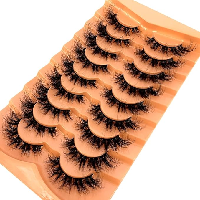 HBZGTLAD Soft Mink Eyelashes 3D Curl Winged End Eye Elongated Fake Lashes Thick Handmade Natural False Eyelash Messy Cross Lash Wholesale (HU-2)