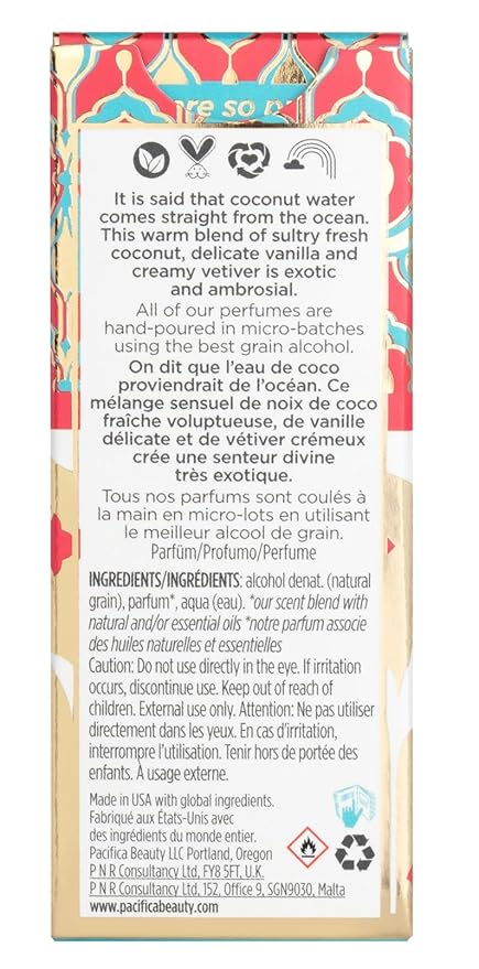Pacifica Indian Coconut Nectar Perfume Spray – Tropical Vanilla & Coconut Fragrance, Layerable Beachy Perfume for Women, Clean, Non-Toxic, Vegan & Cruelty-Free Formula, All-Day Long Lasting